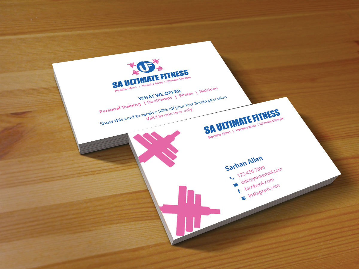 Diseño de Tarjeta de Presentación por Creations Box 2015 para SA Ultimate Fitness | Diseño #9211899