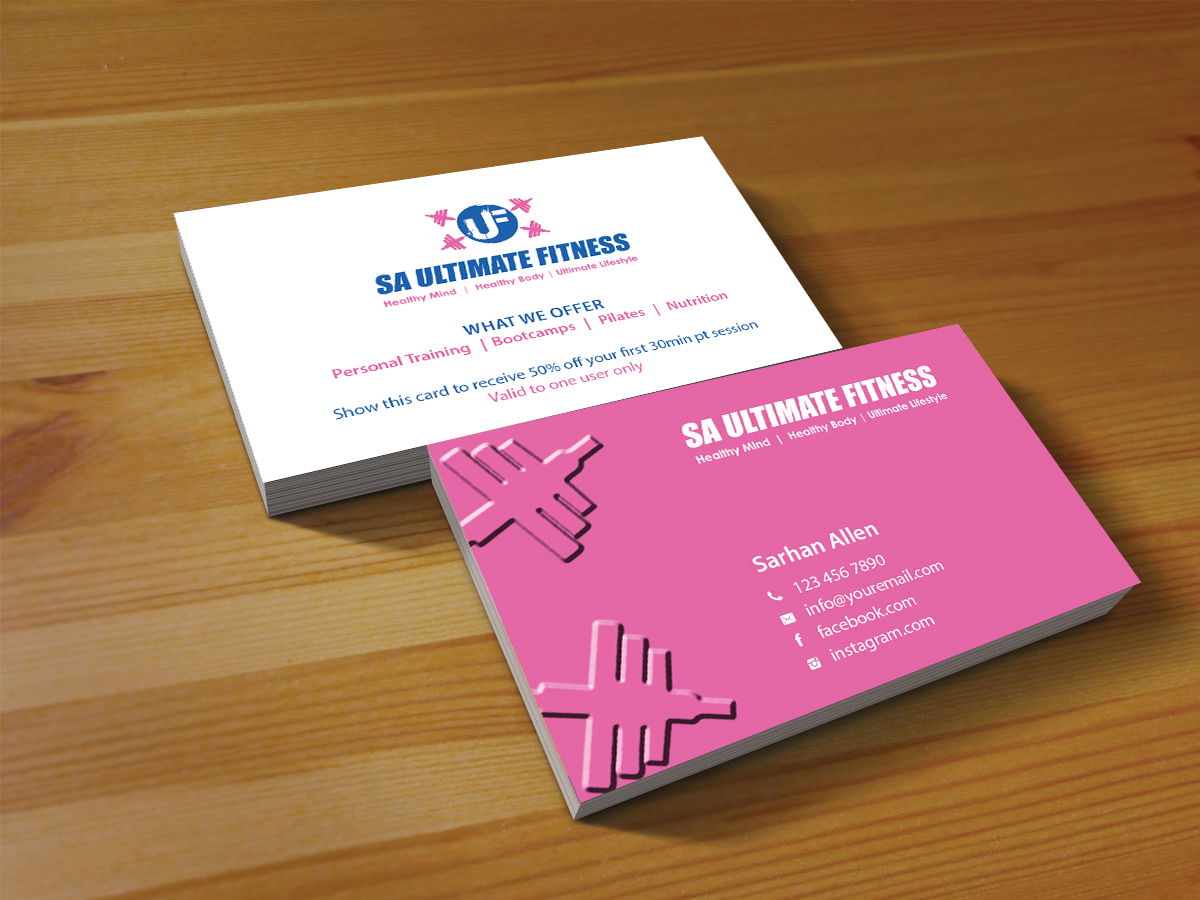 Diseño de Tarjeta de Presentación por Creations Box 2015 para SA Ultimate Fitness | Diseño #9211901