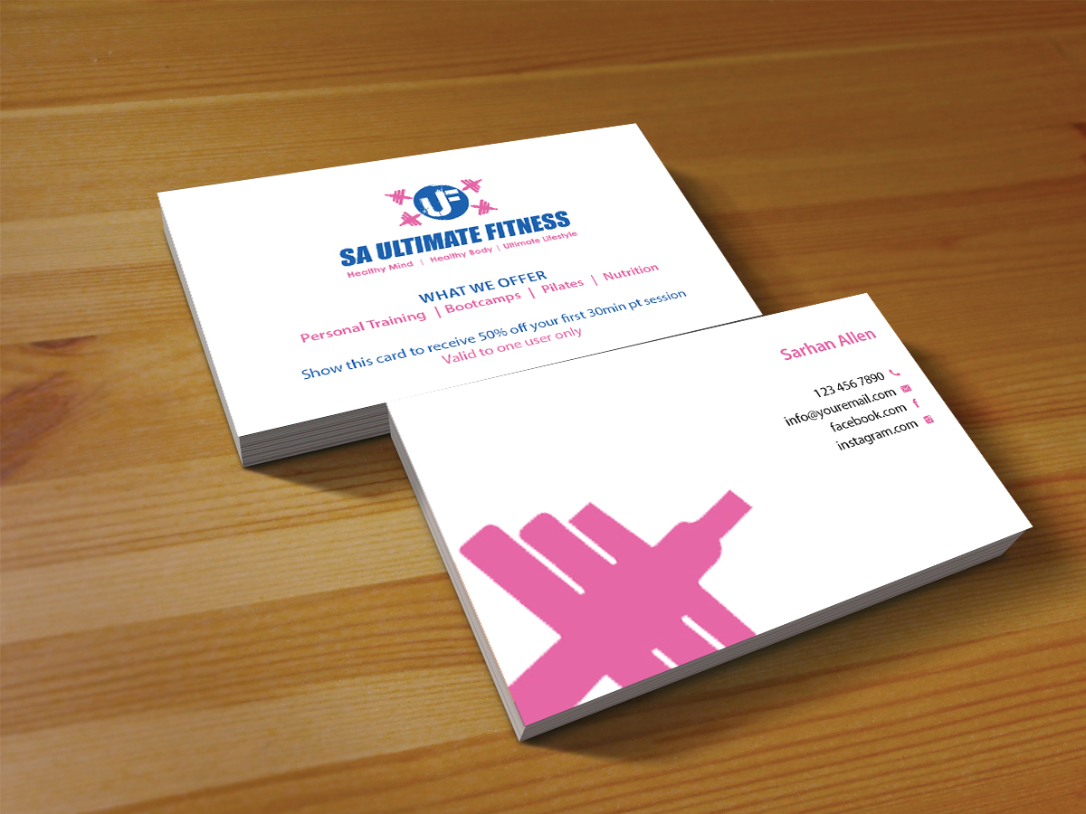 Diseño de Tarjeta de Presentación por Creations Box 2015 para SA Ultimate Fitness | Diseño #9211903