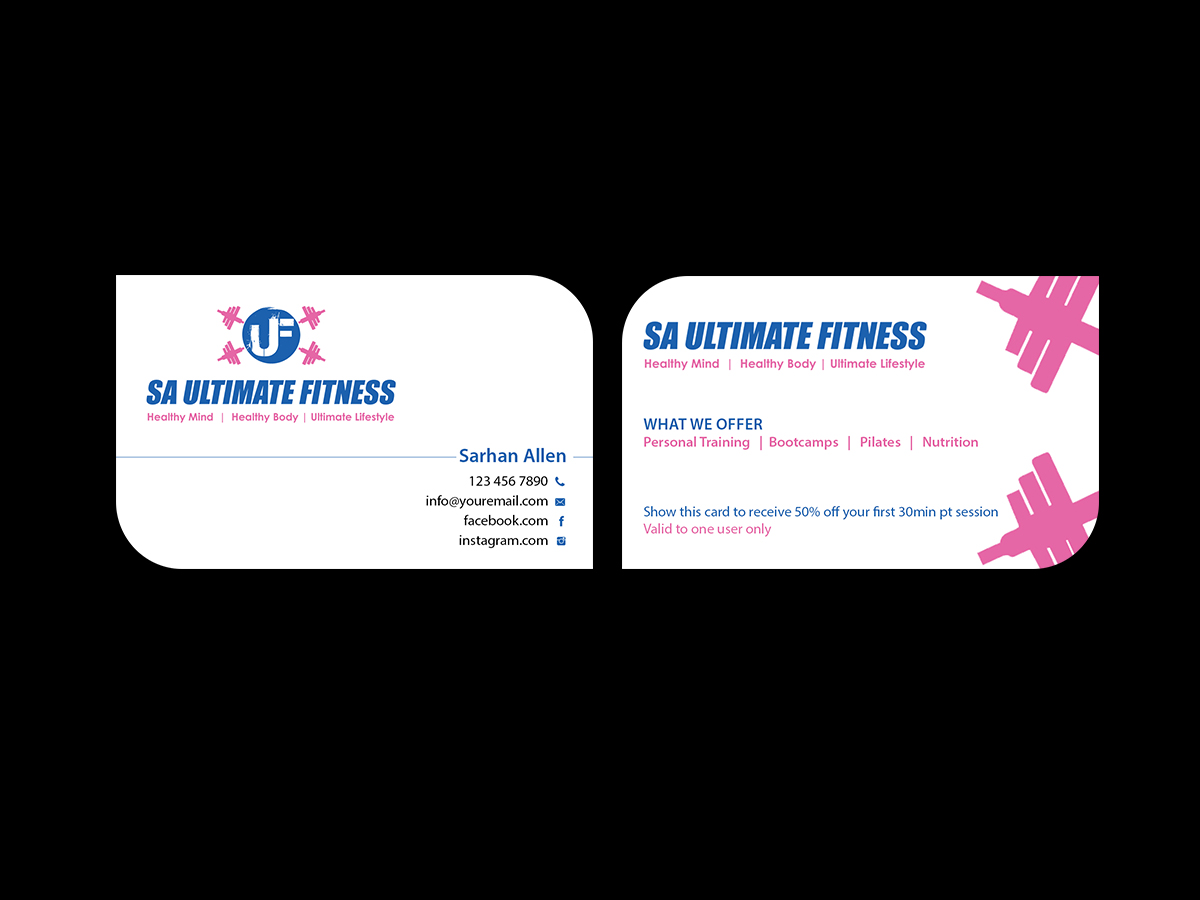 Business Card Design by Creations Box 2015 for SA Ultimate Fitness | Design #9211917