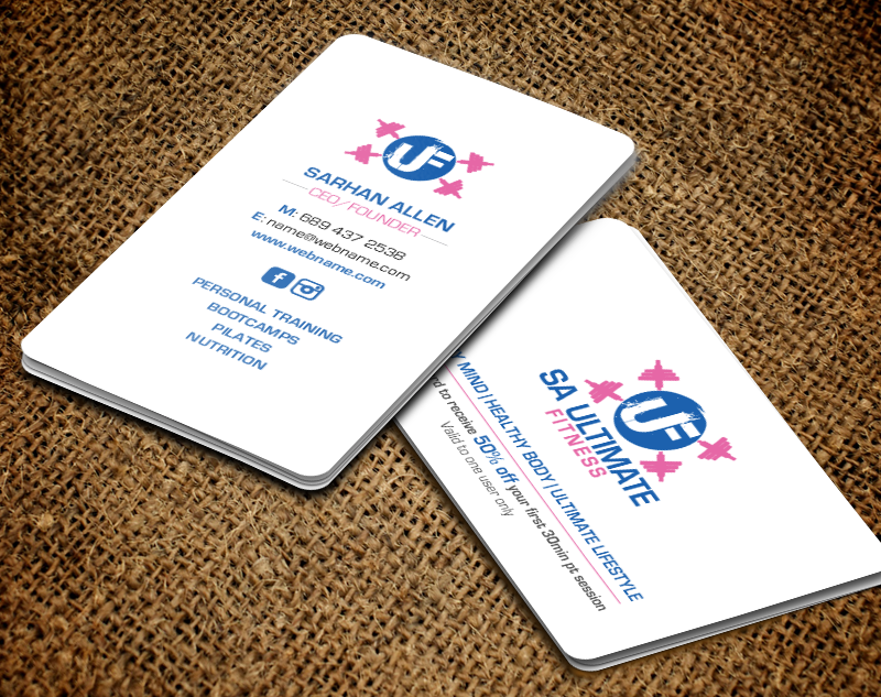 Diseño de Tarjeta de Presentación por chandrayaan.creative para SA Ultimate Fitness | Diseño #9209755