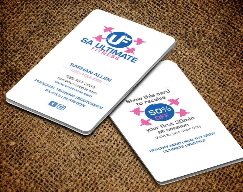 Visitenkarten-Design von chandrayaan.creative für SA Ultimate Fitness | Design #9209756
