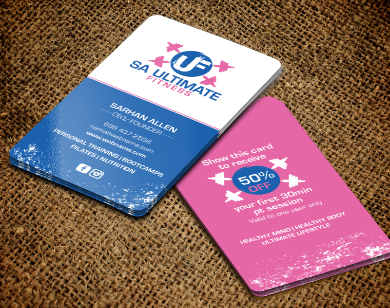 Visitenkarten-Design von chandrayaan.creative für SA Ultimate Fitness | Design #9209757