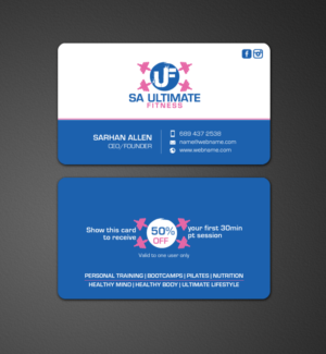 Business Card Design by chandrayaan.creative for SA Ultimate Fitness | Design: #9216681