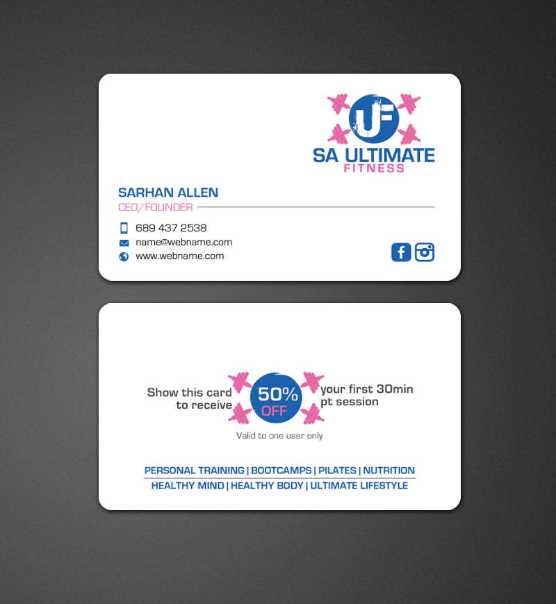 Visitenkarten-Design von chandrayaan.creative für SA Ultimate Fitness | Design #9216683