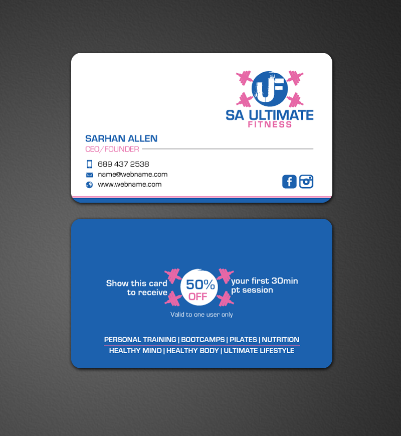 Visitenkarten-Design von chandrayaan.creative für SA Ultimate Fitness | Design #9216686