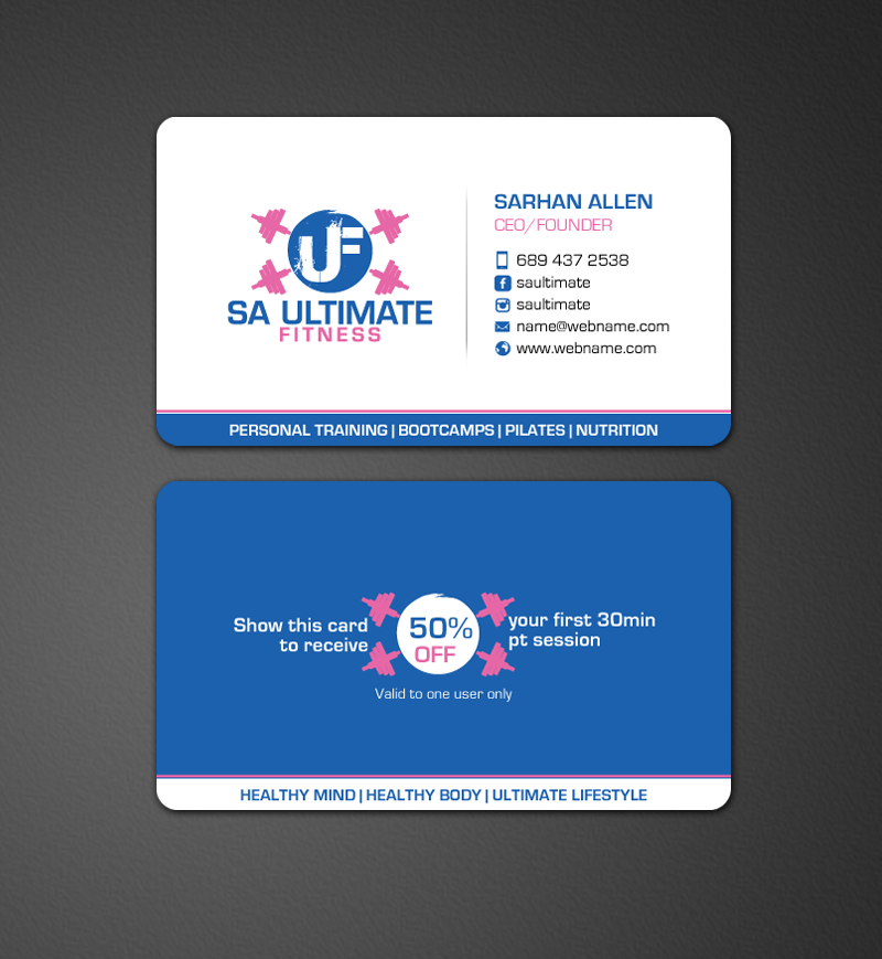 Design de Carte de Visite par chandrayaan.creative pour SA Ultimate Fitness | Design #9216690