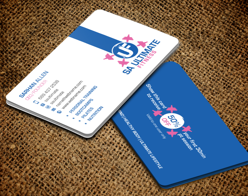 Diseño de Tarjeta de Presentación por chandrayaan.creative para SA Ultimate Fitness | Diseño #9216698
