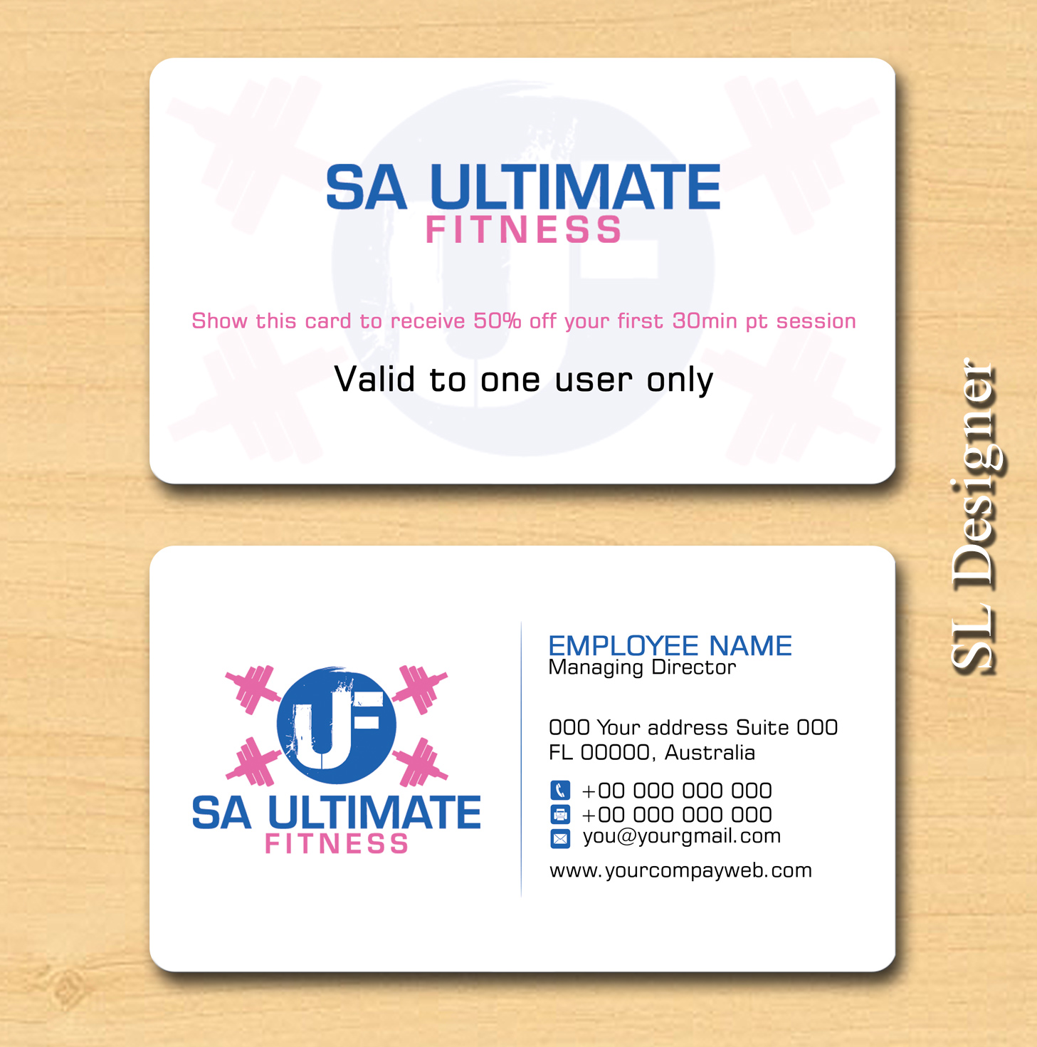 Business Card Design by SL Designer for SA Ultimate Fitness | Design #9195477