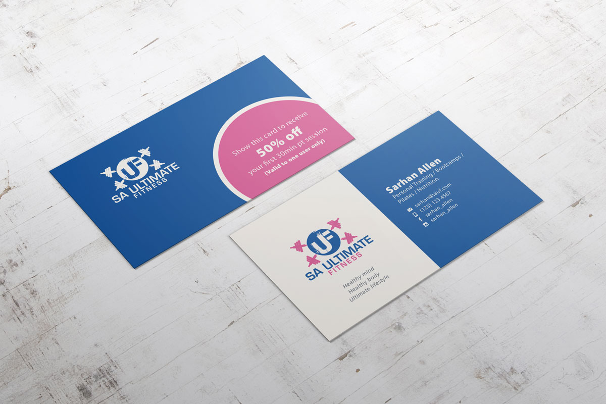 Diseño de Tarjeta de Presentación por Roy para SA Ultimate Fitness | Diseño #9199274