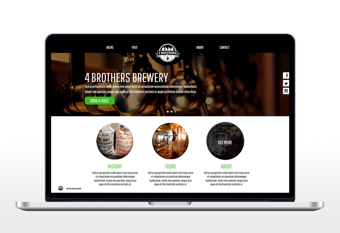 Web Design by Camilo Hernández for 4 Brothers Brewing | Design #9261108