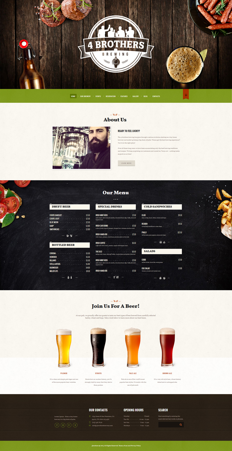 Web Design by Aman Shergill for 4 Brothers Brewing | Design #9270569