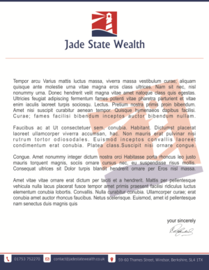 Stationery Design by Mahe for Jade State Wealth Limited | Design #9219629