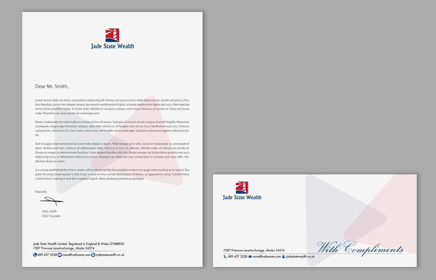 Stationery Design by chandrayaan.creative for Jade State Wealth Limited | Design #9274574