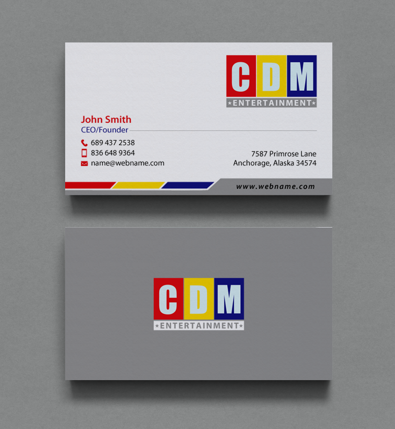 Visitenkarten-Design von chandrayaan.creative für CDM Entertainment | Design #9219420