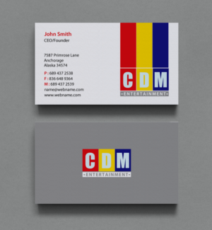 Diseño de Tarjeta de Presentación por chandrayaan.creative para CDM Entertainment | Diseño: #9219469
