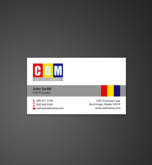 Diseño de Tarjeta de Presentación por chandrayaan.creative para CDM Entertainment | Diseño: #9219471