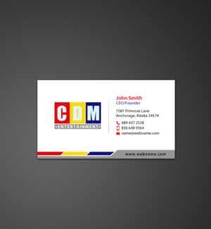 Diseño de Tarjeta de Presentación por chandrayaan.creative para CDM Entertainment | Diseño: #9224015