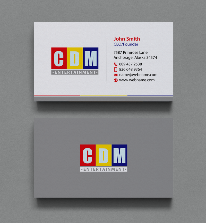 Visitenkarten-Design von chandrayaan.creative für CDM Entertainment | Design #9224017