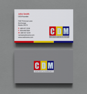 Diseño de Tarjeta de Presentación por chandrayaan.creative para CDM Entertainment | Diseño: #9224019