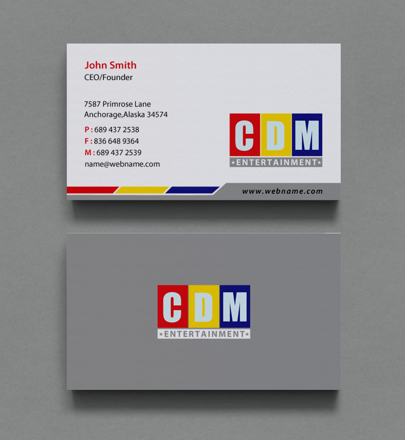 Business Card Design by chandrayaan.creative for CDM Entertainment | Design #9224020