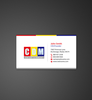 Diseño de Tarjeta de Presentación por chandrayaan.creative para CDM Entertainment | Diseño: #9224023