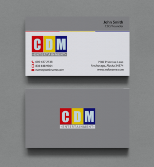Diseño de Tarjeta de Presentación por chandrayaan.creative para CDM Entertainment | Diseño: #9224024