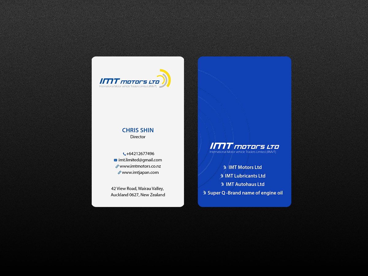 Business Card Design by Creations Box 2015 for IMT Ltd | Design #9245033