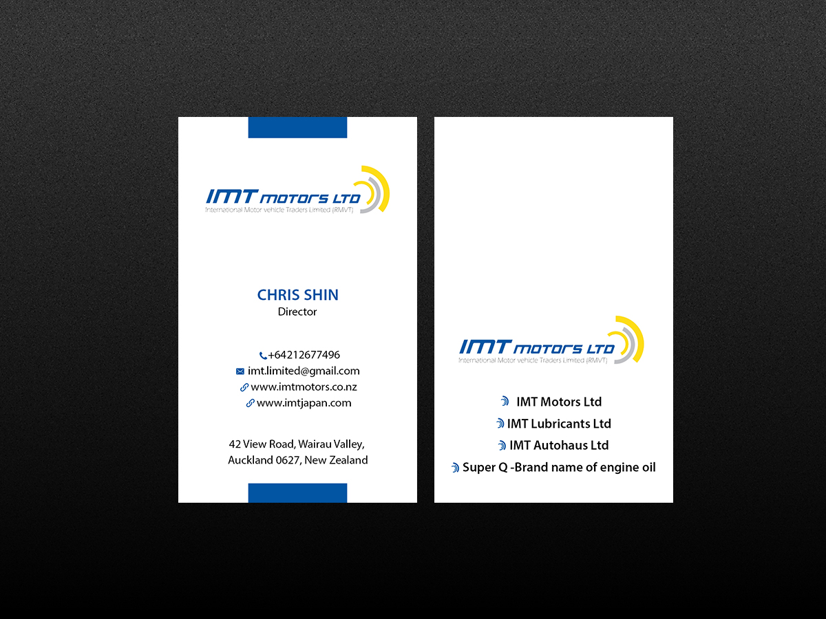 Design de Carte de Visite par Creations Box 2015 pour IMT Ltd | Design #9245037