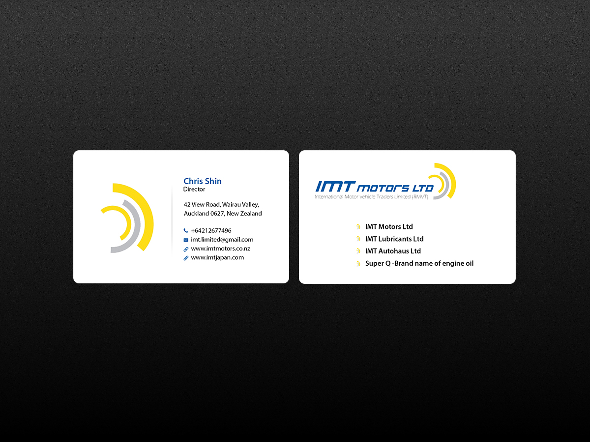 Business Card Design by Creations Box 2015 for IMT Ltd | Design #9245041