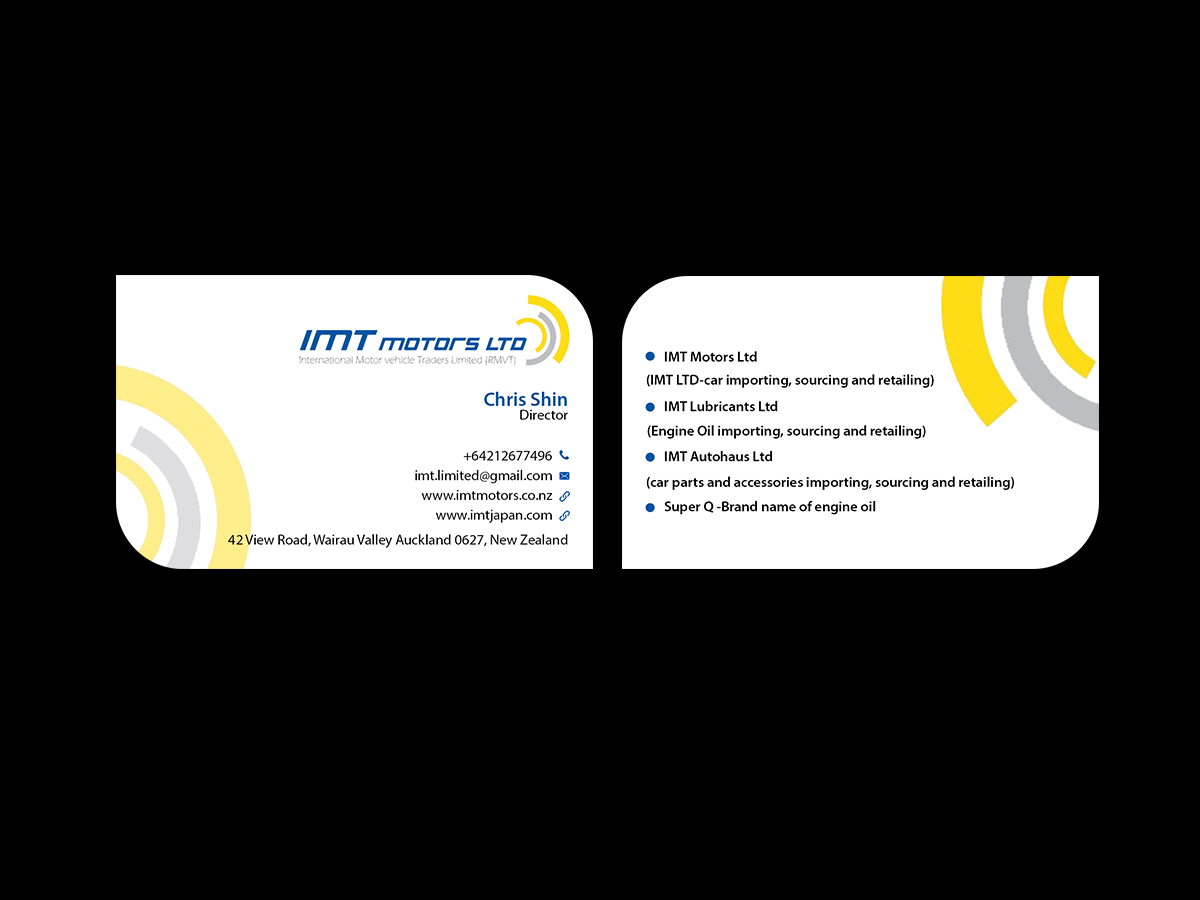 Design de Carte de Visite par Creations Box 2015 pour IMT Ltd | Design #9245050