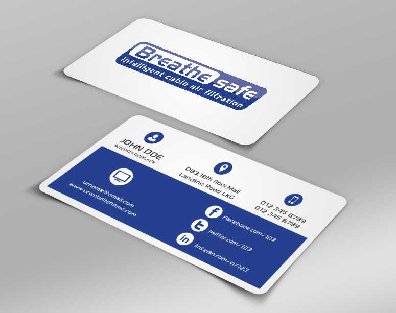 Diseño de Tarjeta de Presentación por AwsomeD para Breathesafe Pty Ltd | Diseño #9225271