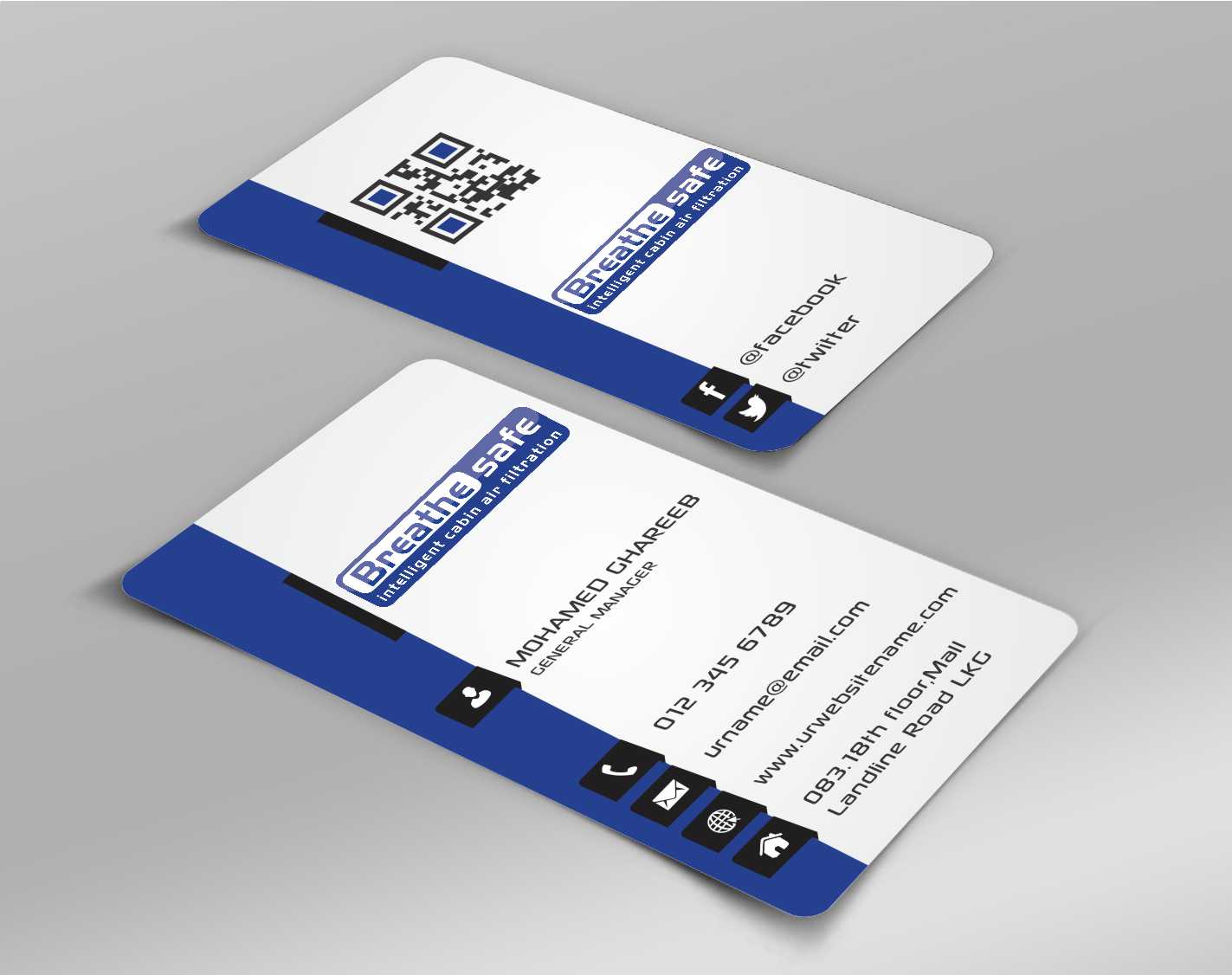 Business Card Design by AwsomeD for Breathesafe Pty Ltd | Design #9225272