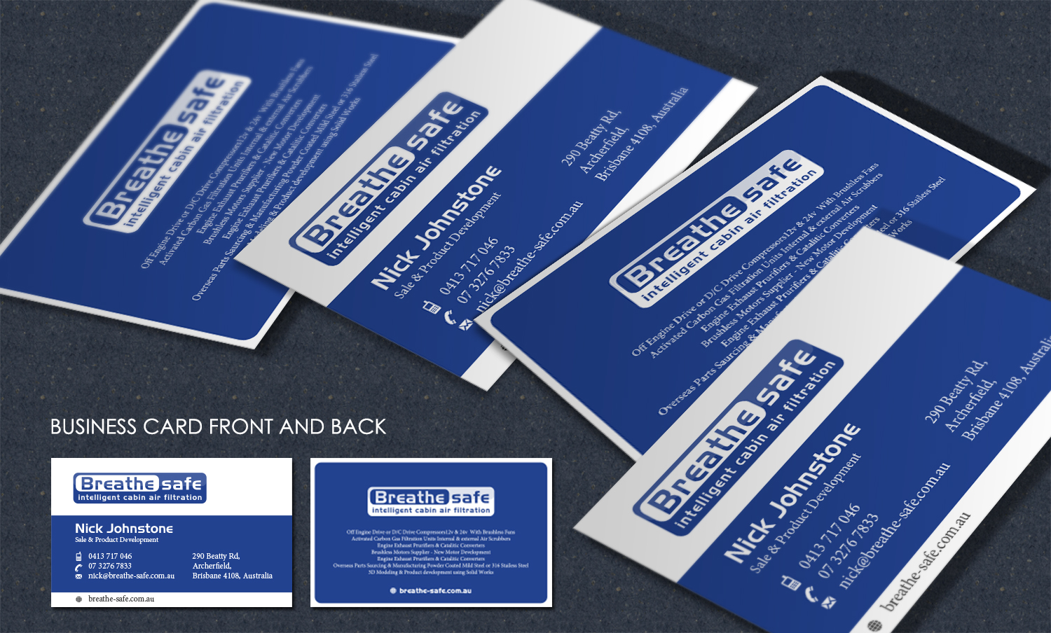 Design de Carte de Visite par Achiver pour Breathesafe Pty Ltd | Design #9216157
