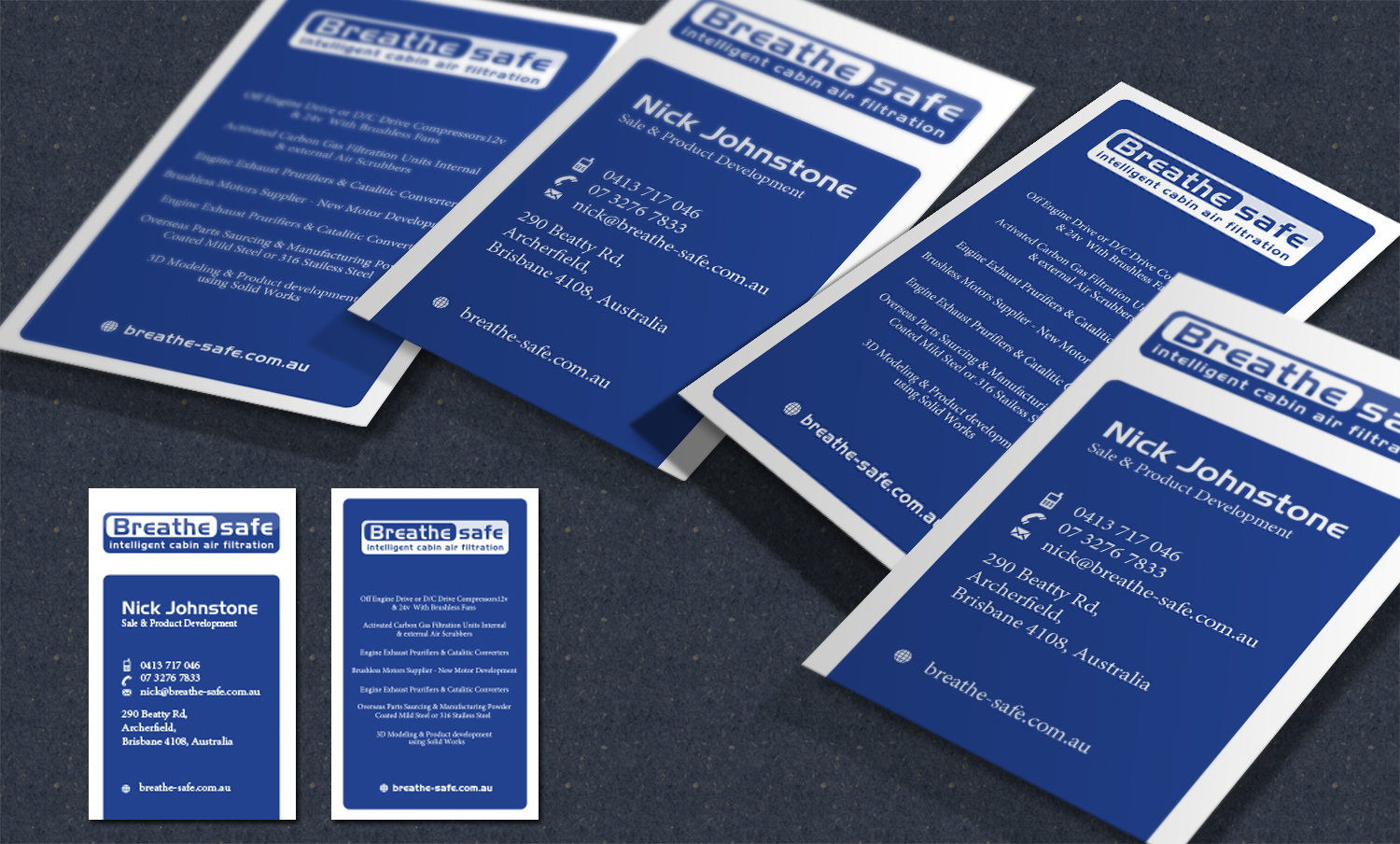 Business Card Design by Achiver for Breathesafe Pty Ltd | Design #9216226