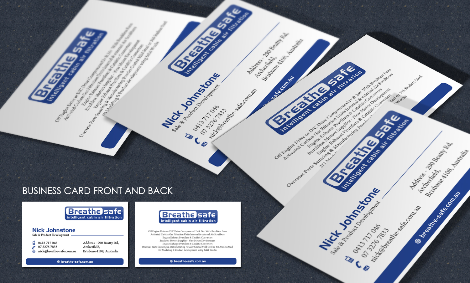 Design de Carte de Visite par Achiver pour Breathesafe Pty Ltd | Design #9216249