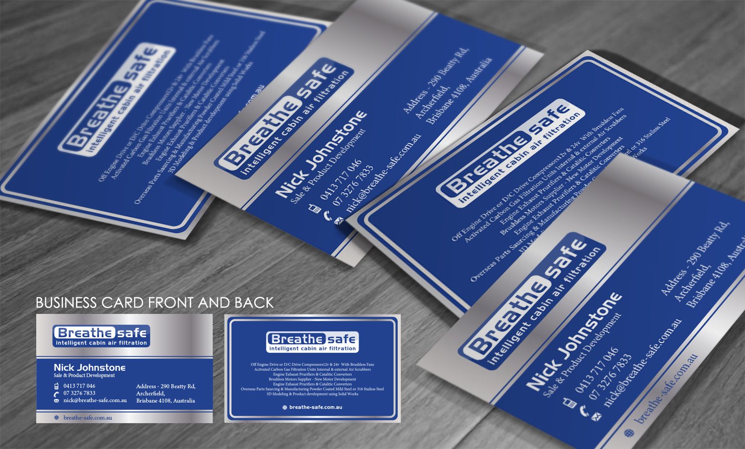 Design de Carte de Visite par Achiver pour Breathesafe Pty Ltd | Design #9307154