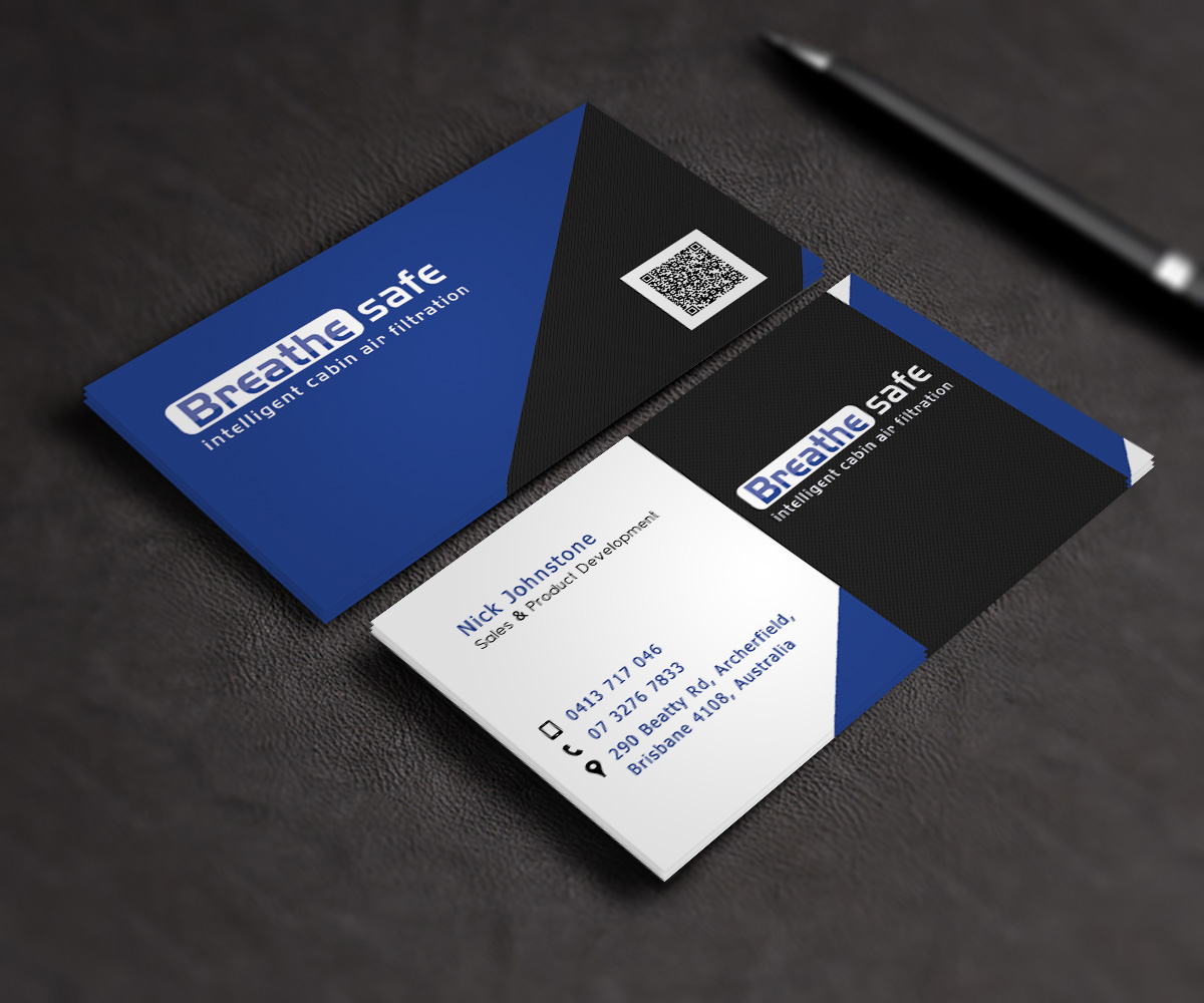 Visitenkarten-Design von Stream Graphics für Breathesafe Pty Ltd | Design #9242453