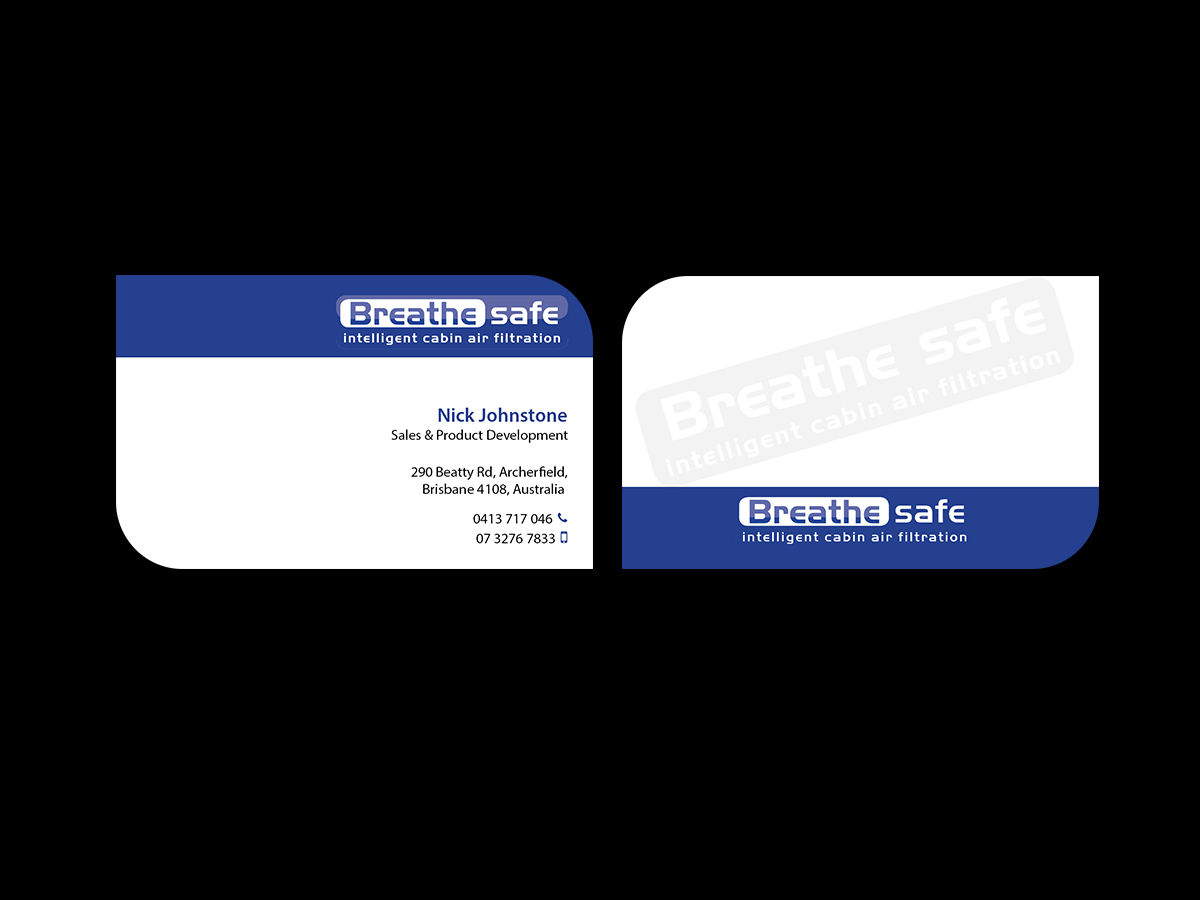 Diseño de Tarjeta de Presentación por Creations Box 2015 para Breathesafe Pty Ltd | Diseño #9244983