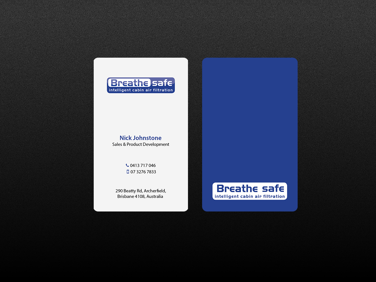 Business Card Design by Creations Box 2015 for Breathesafe Pty Ltd | Design #9244994