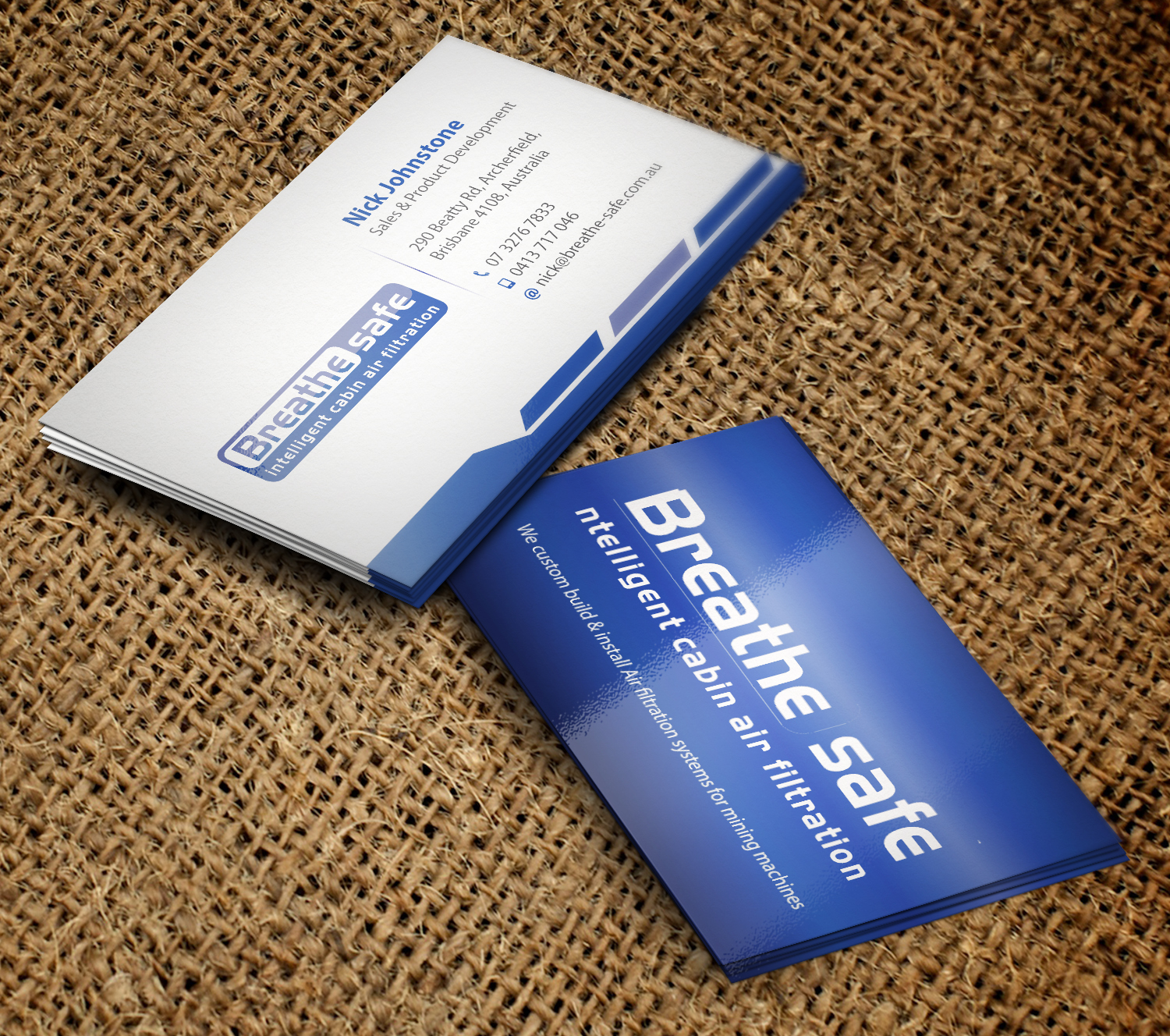 Visitenkarten-Design von PD Studios für Breathesafe Pty Ltd | Design #9308777