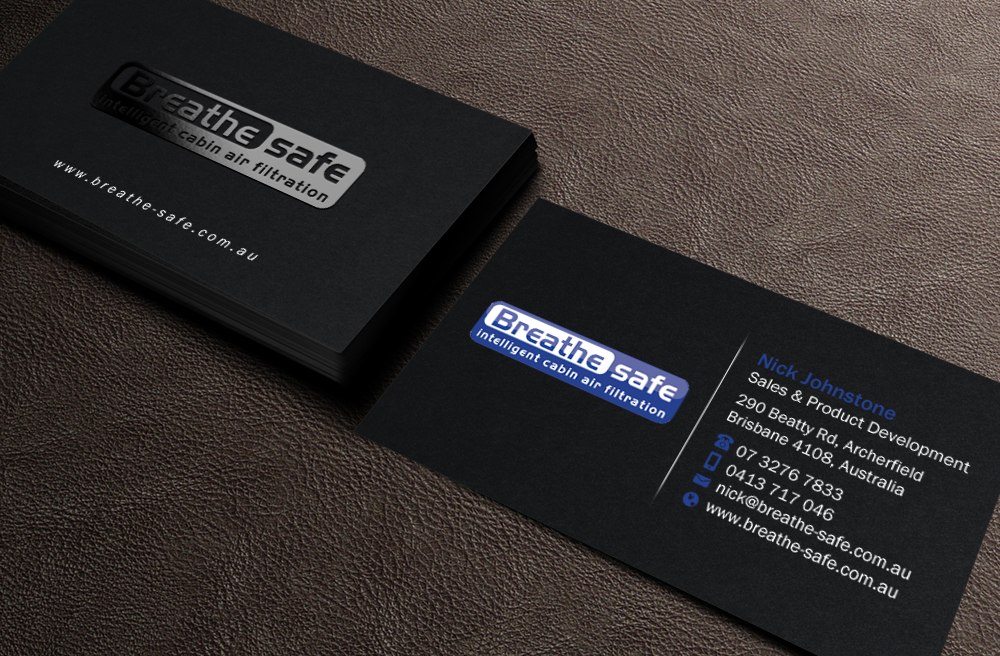 Business Card Design by Brand aid for Breathesafe Pty Ltd | Design #9227046