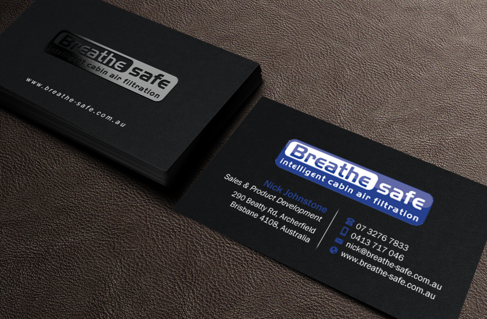 Business Card Design by Brand aid for Breathesafe Pty Ltd | Design #9227047