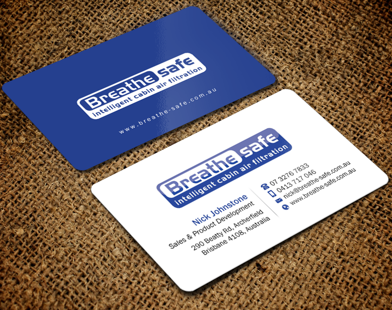 Business Card Design by Brand aid for Breathesafe Pty Ltd | Design #9227052