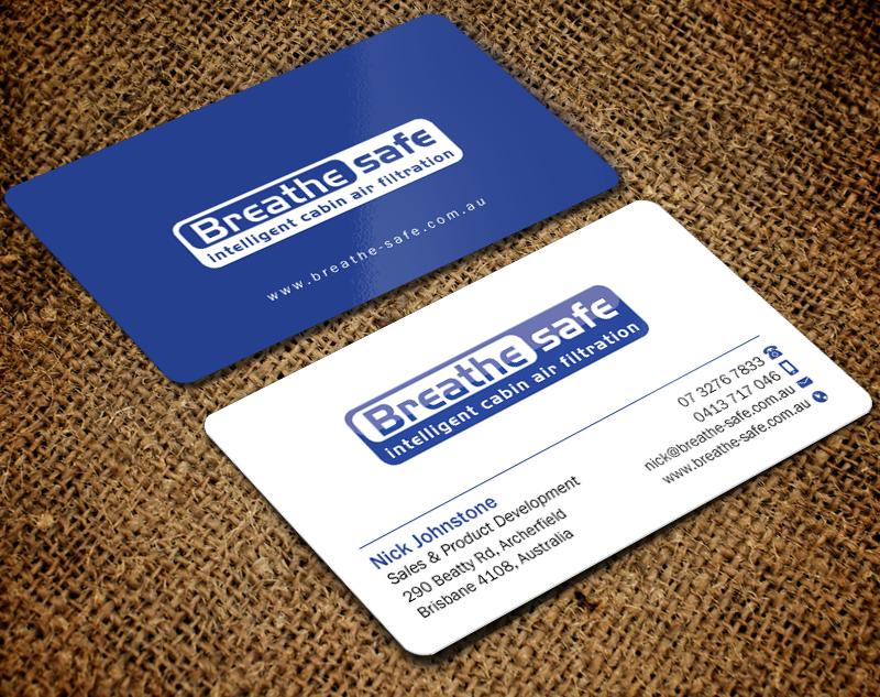 Business Card Design by Brand aid for Breathesafe Pty Ltd | Design #9227053