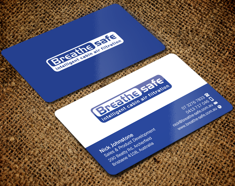 Business Card Design by Brand aid for Breathesafe Pty Ltd | Design #9227054