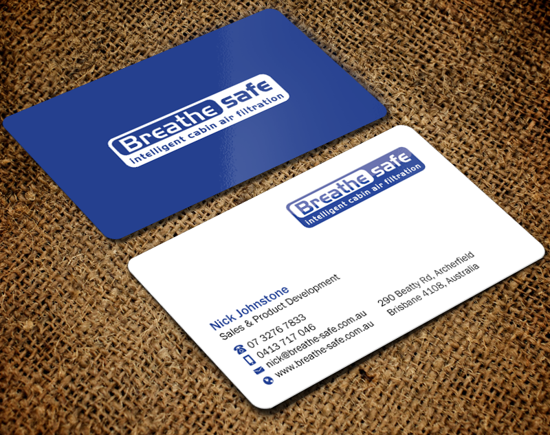 Business Card Design by Brand aid for Breathesafe Pty Ltd | Design #9227057