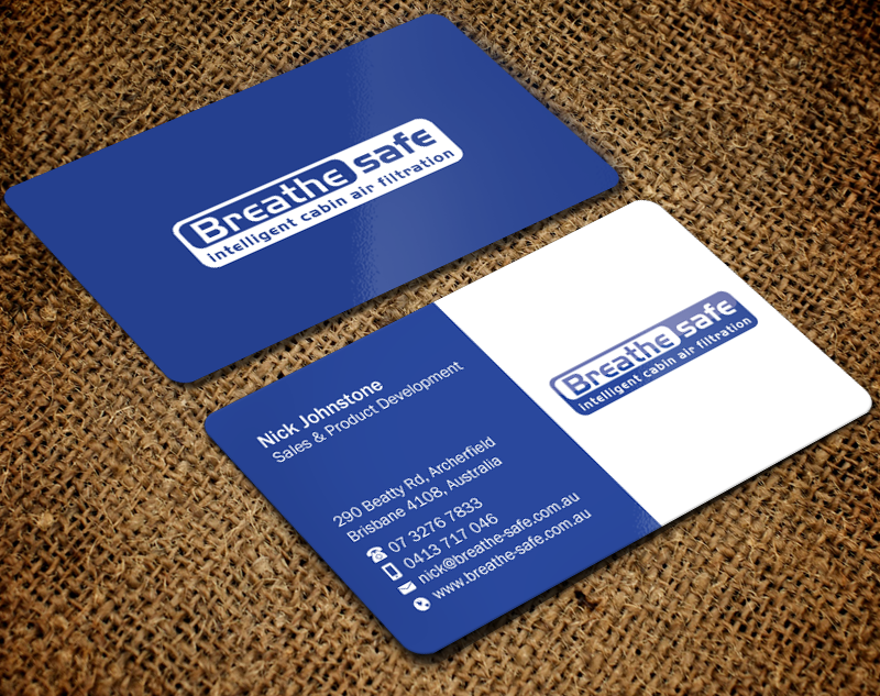 Business Card Design by Brand aid for Breathesafe Pty Ltd | Design #9227058