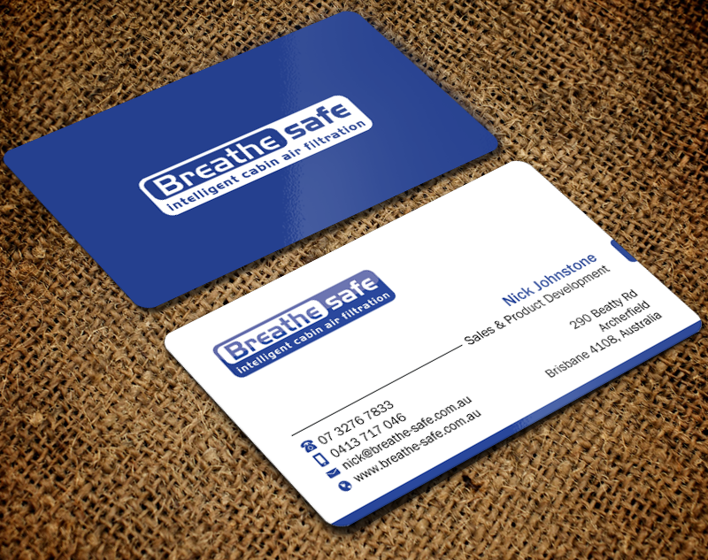 Business Card Design by Brand aid for Breathesafe Pty Ltd | Design #9227065