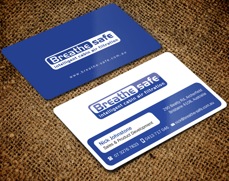 Business Card Design by Brand aid for Breathesafe Pty Ltd | Design #9227068